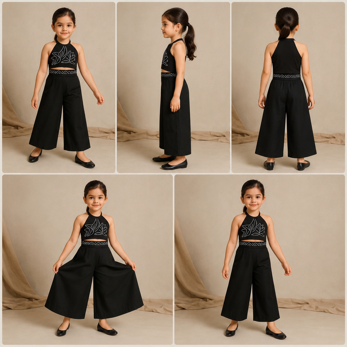 Pre Order: Black Halter Neck Top And Pants