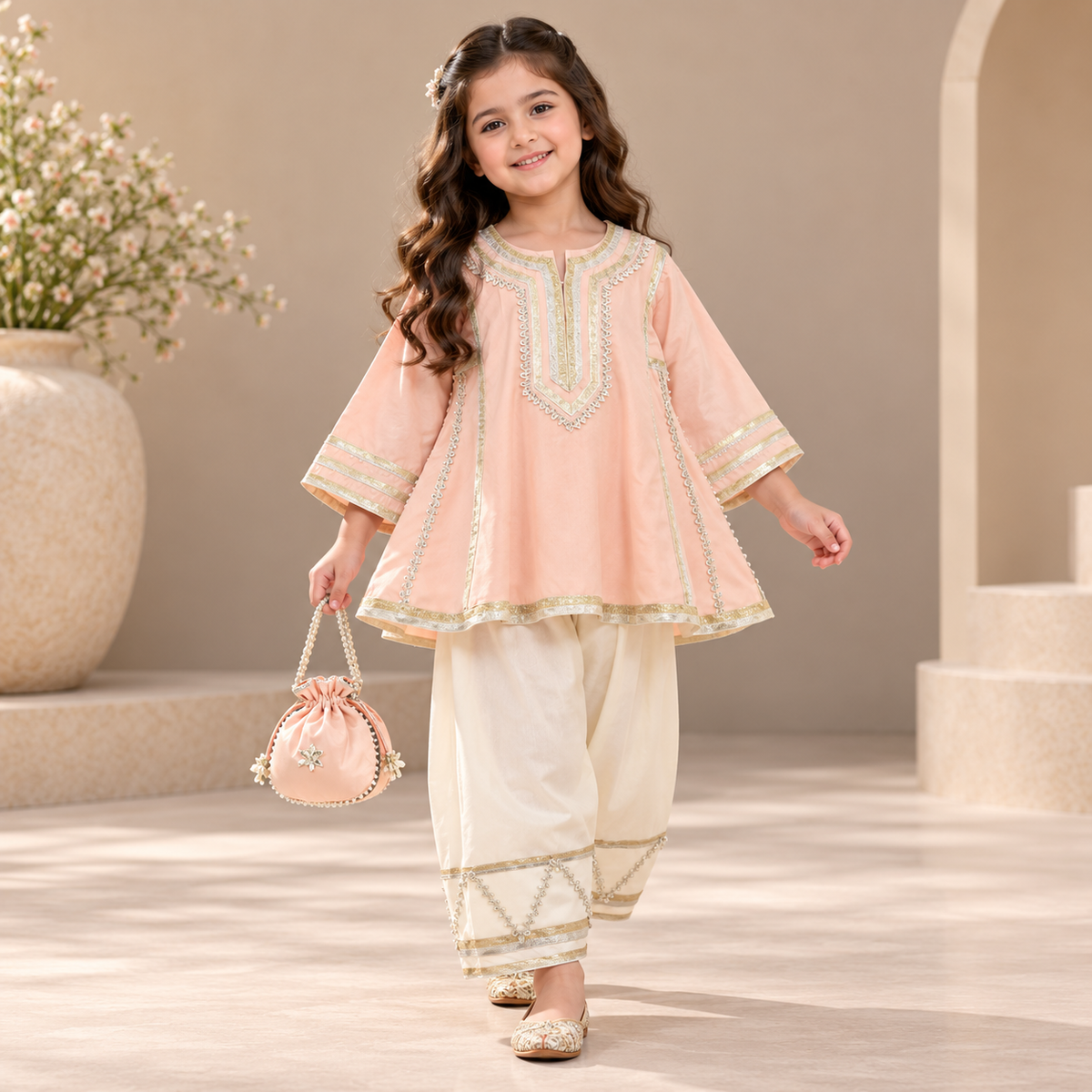 Pre Order: Peach Petal Potli Set