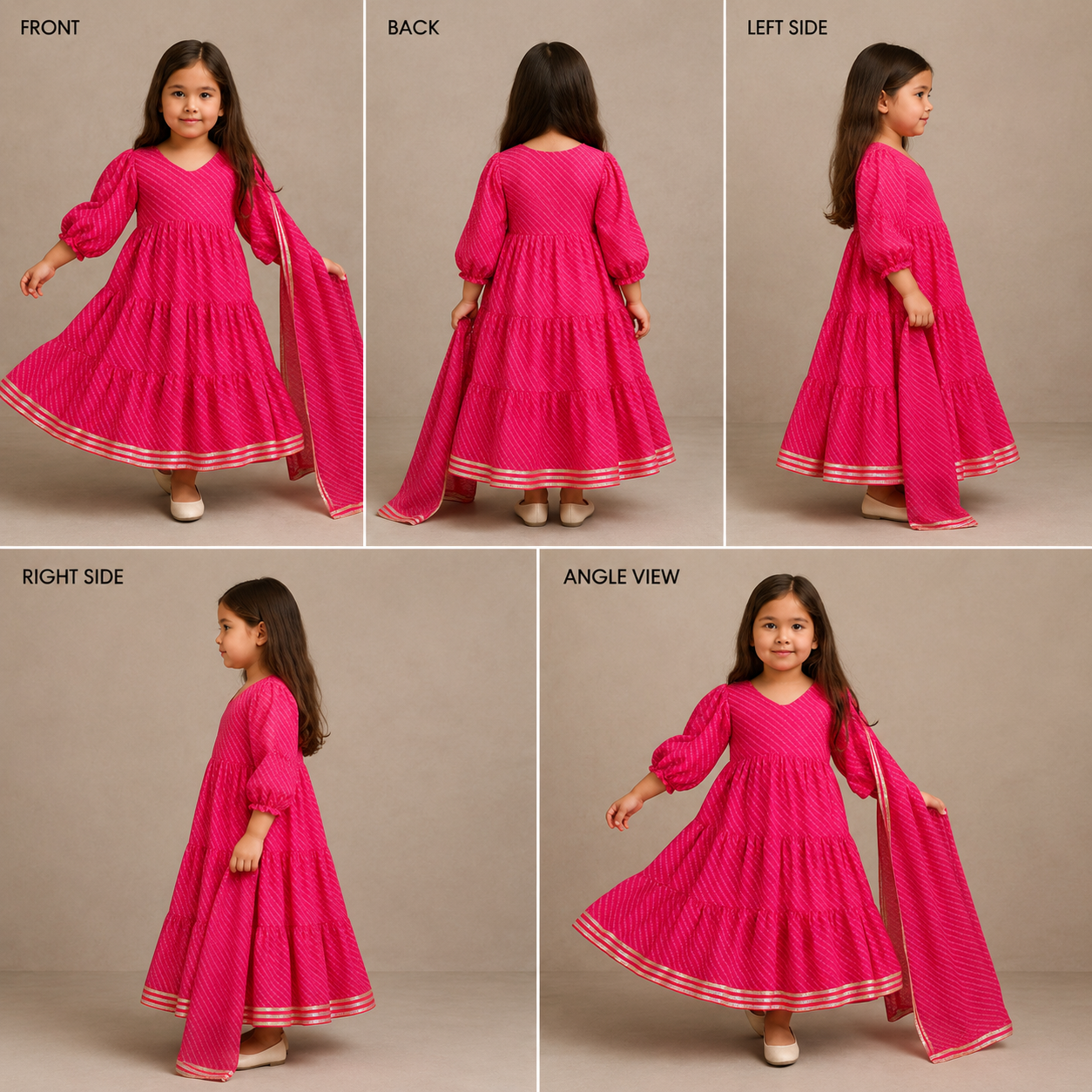 Pre Order: Pink Mothda Anarkali Set