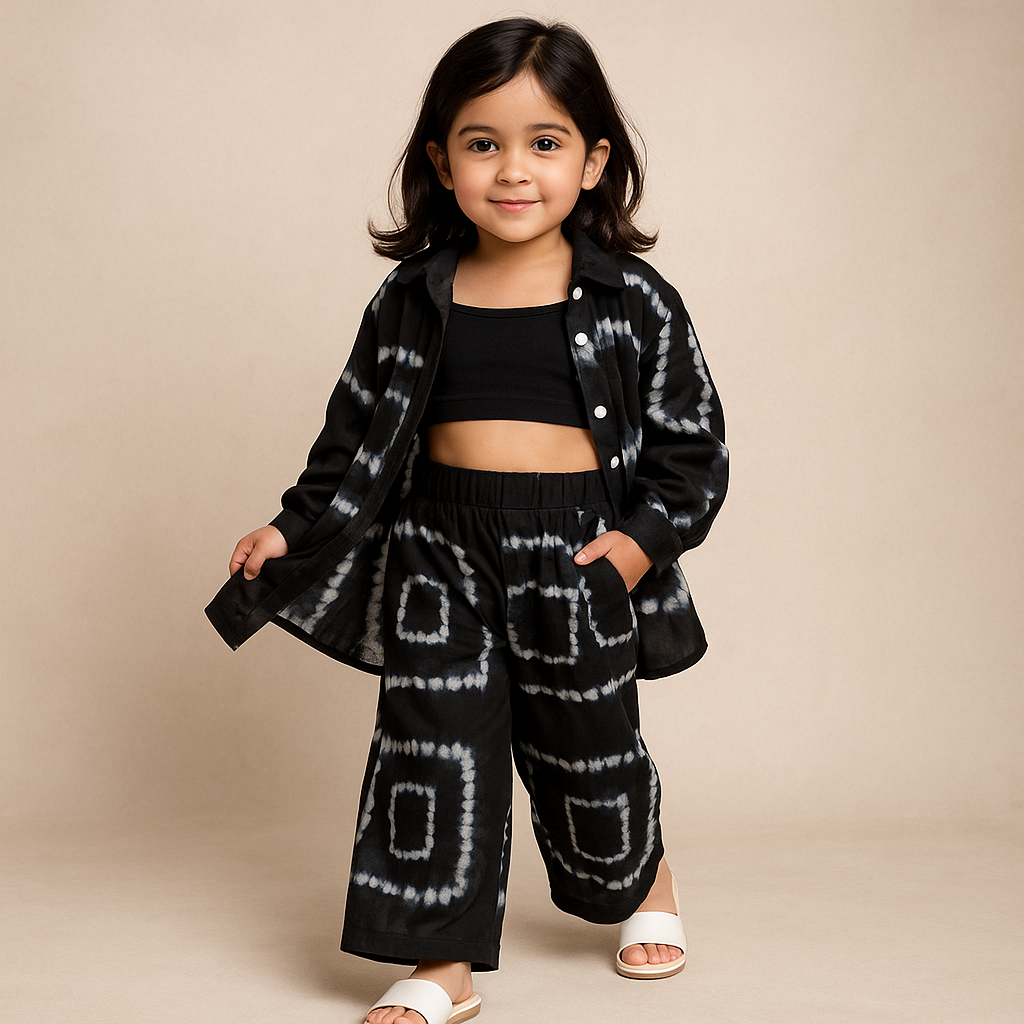 Pre Order: Black Printed Coord Set