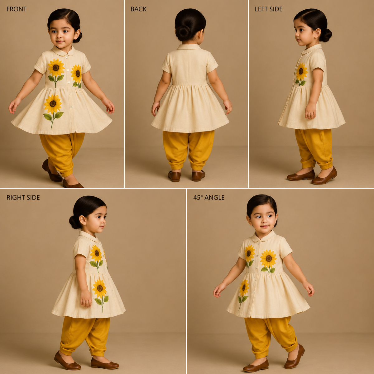 Pre Order: Surajmukhi Hand Painted Top and Dhoti