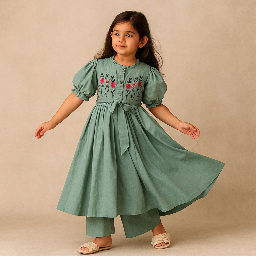 Pre Order:Dusty Green Kurti Set