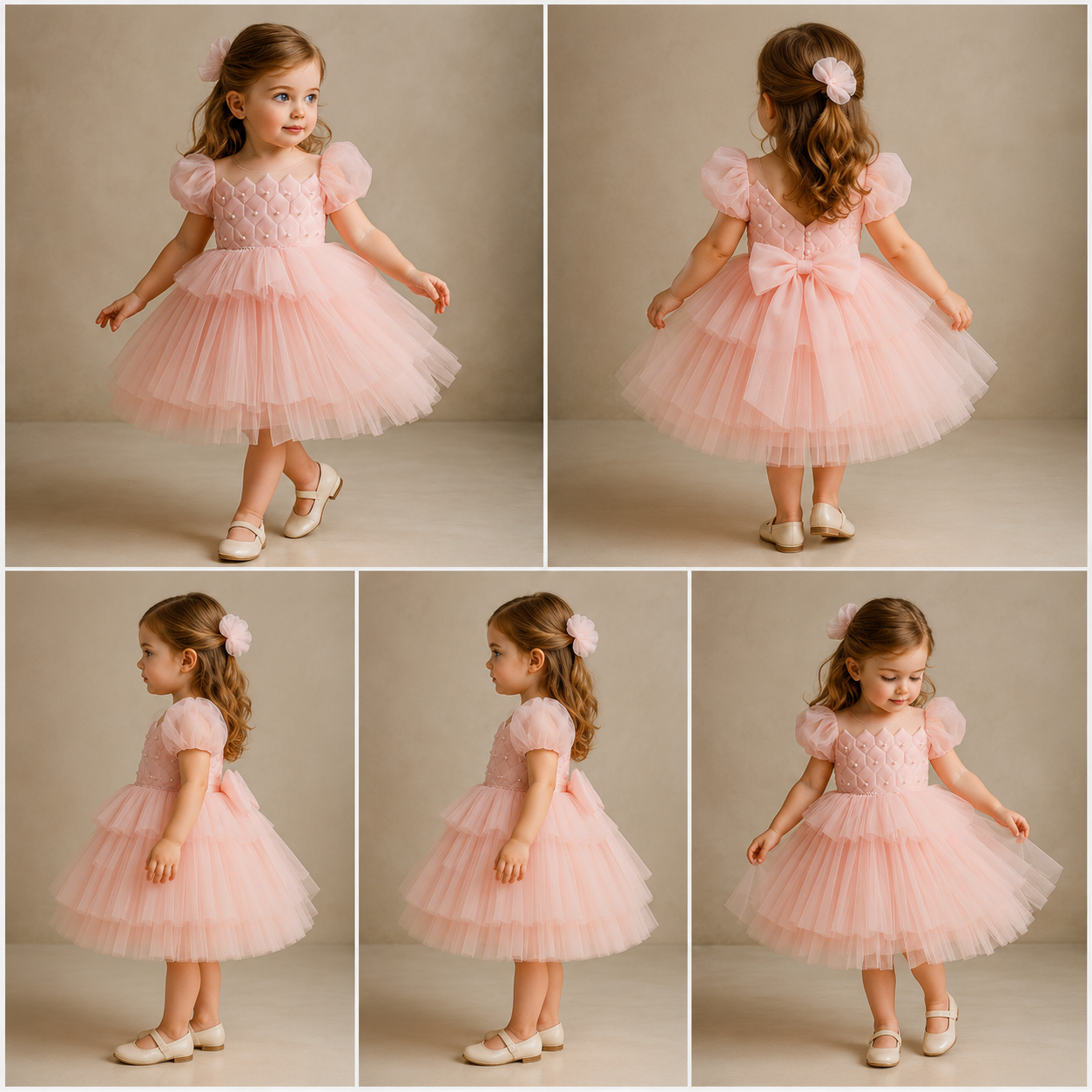 Pre Order: Lovely Puff Sleeves Net Dress
