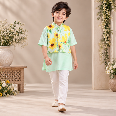Pre Order: Aarav Bloom Kurta Set