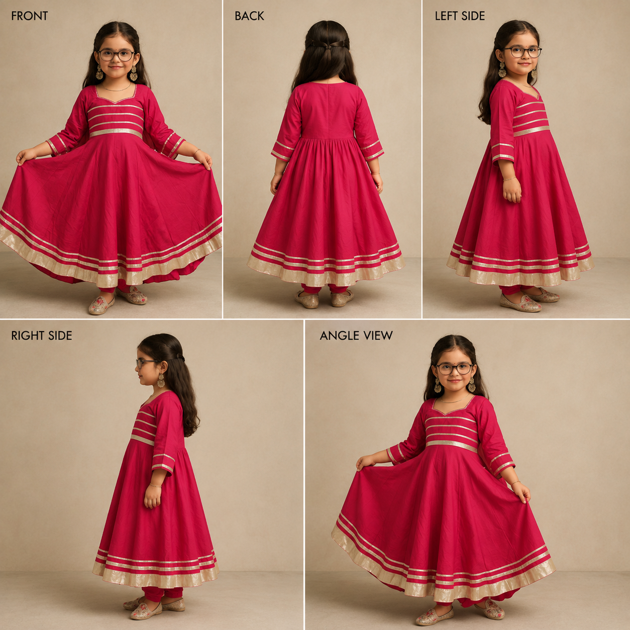 Pre Order:Gul Rani Pink Anarkali Set