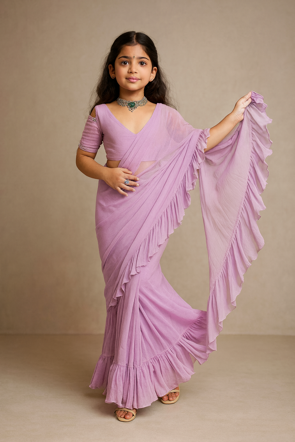 Pre Order: Lavender Georgette Saree