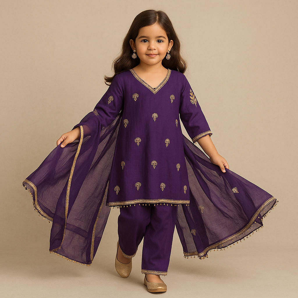 Pre Order: Purple kurta Suit Set