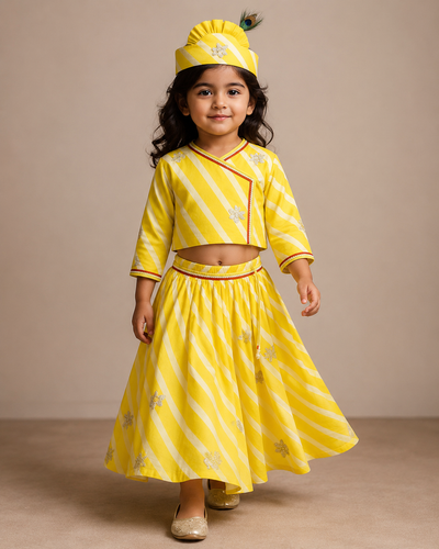 Pre Order: Pitambari Radha Lehenga Set