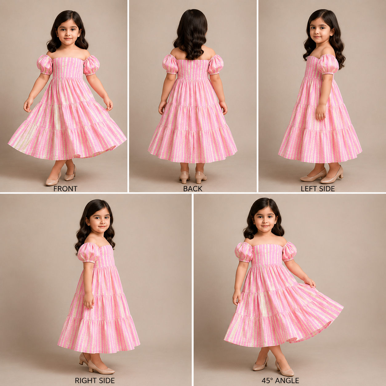 Pre Order: Pink Cotton Tiered Dress