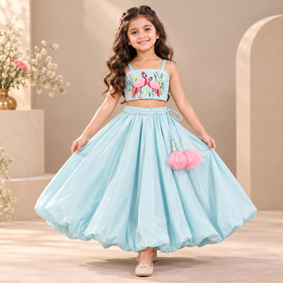 Pre Order: Flamingo Dreams Lehenga