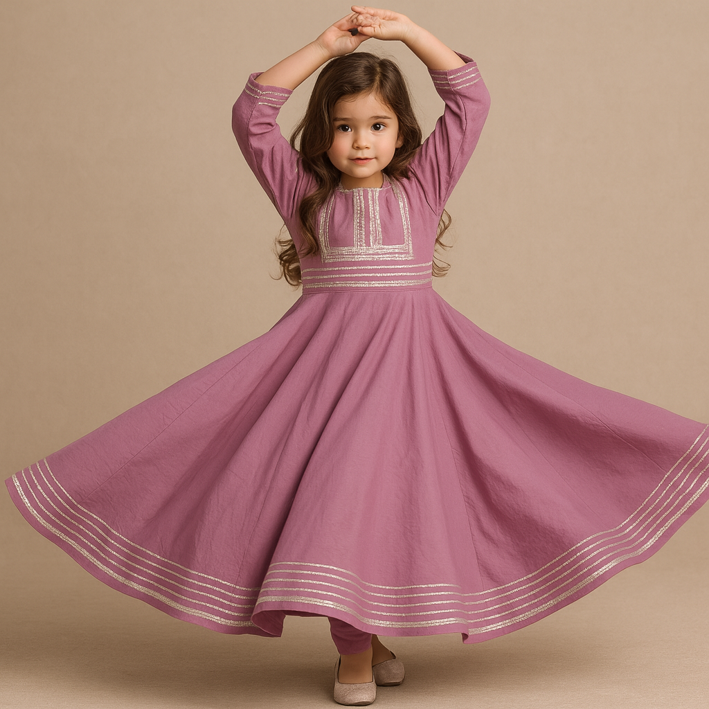 Pre Order: Onion Pink Anarkali Suit Set