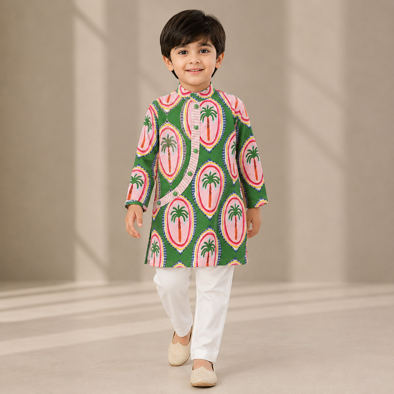 Pre Order: Gulmohar Green Kurta Set