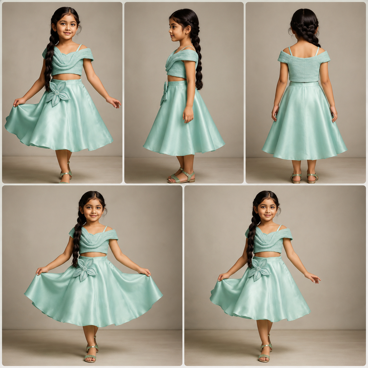 Pre Order: Sequin Embellished Strappy Top With Stiff Belt And Skirt