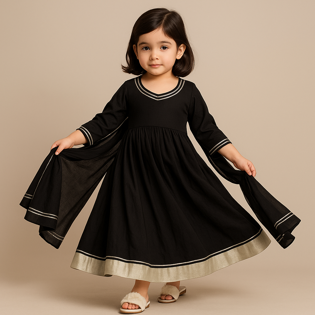 Pre Order: Ayesha Black Anarkali Set