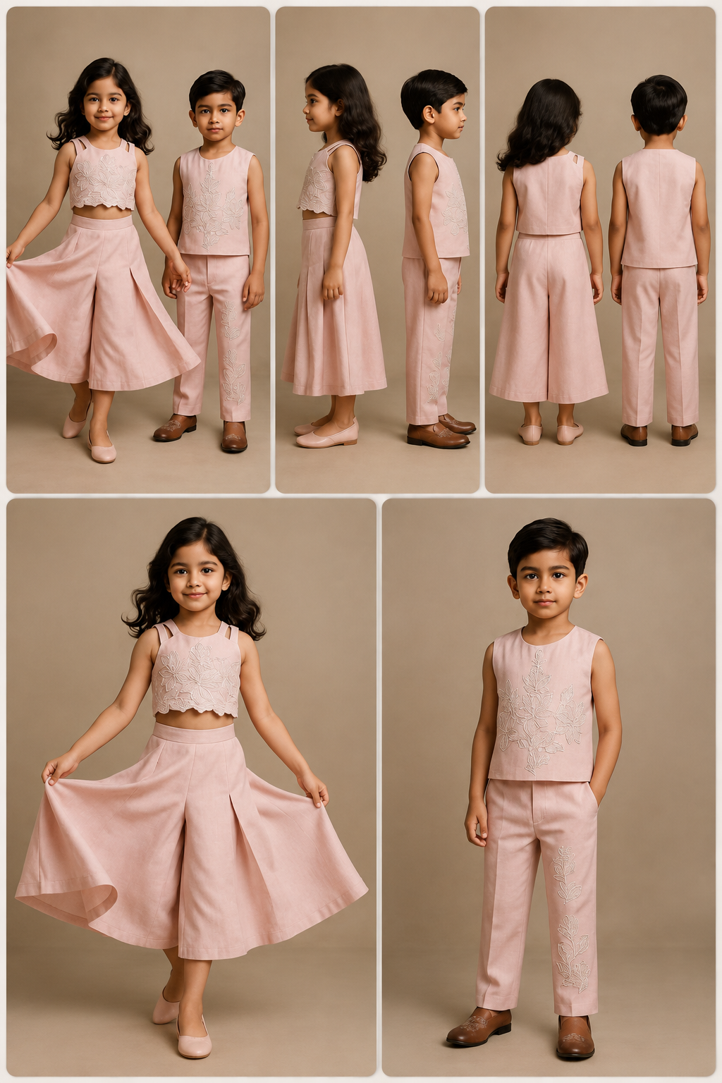 (Girl) Pre Order: Baby Pink Cut Sleeve Coord Set