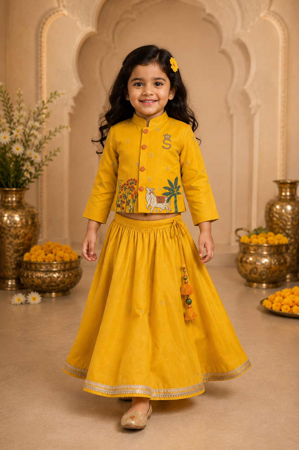 Pre Order: Vrindavan Radha Lehenga Set