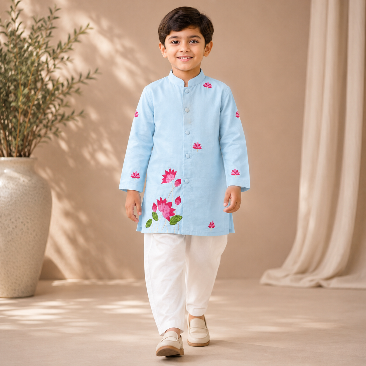 Pre Order: Pink Lotus Kurta Set