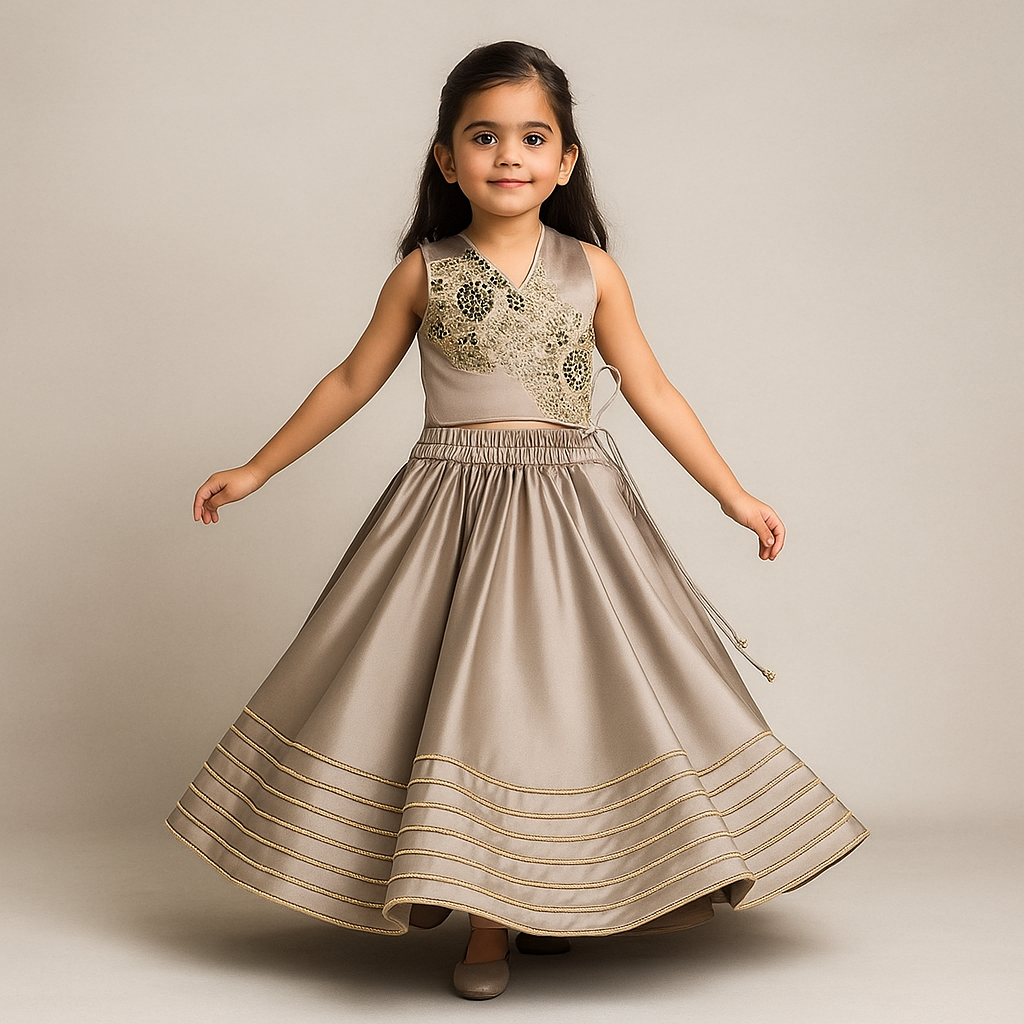 Pre Order: Stylish Halter Neck Cape Top And Lehenga