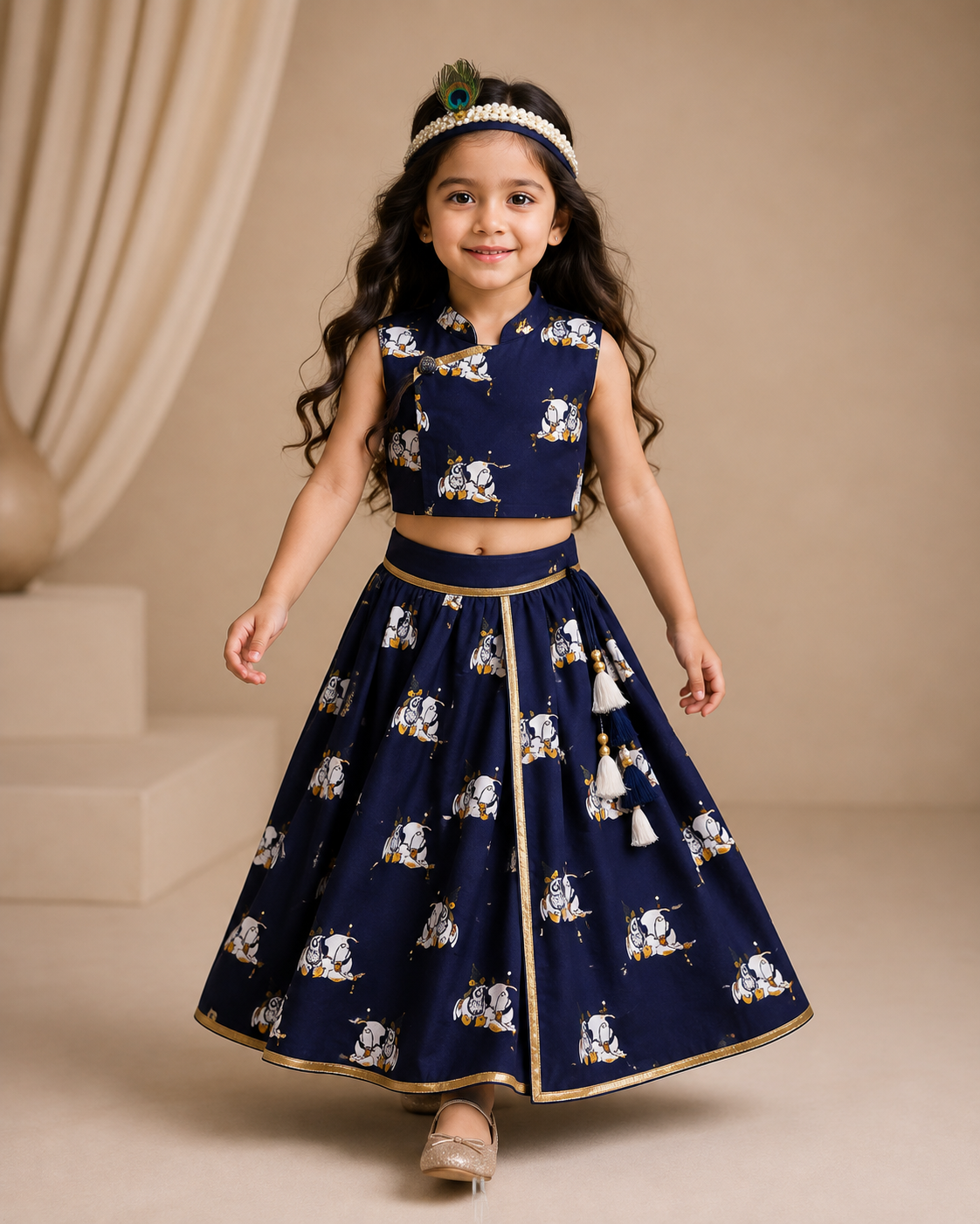 Pre Order : Radha Neelambari Lehenga Set