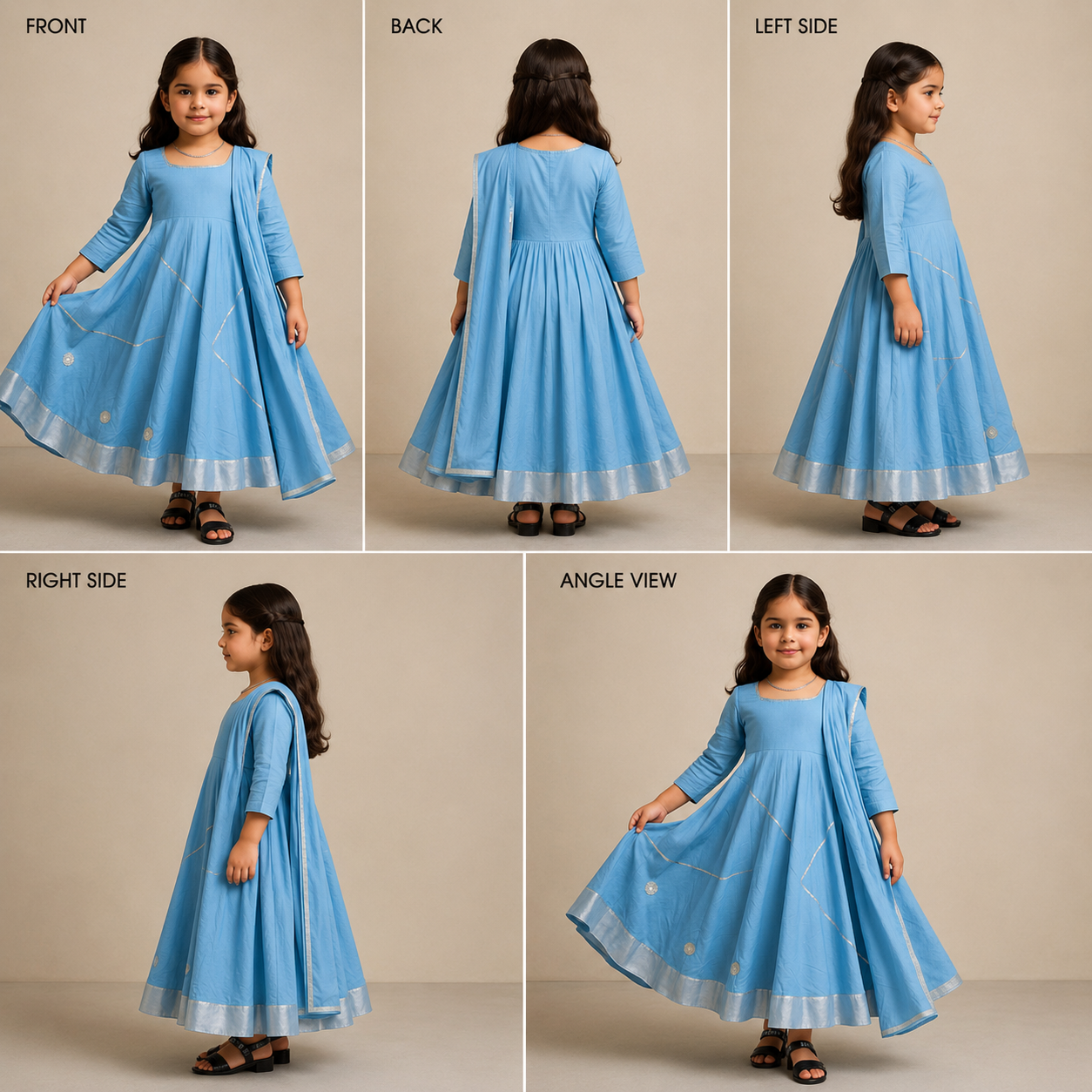 Pre Order: Ayla Blue Anarkali Set
