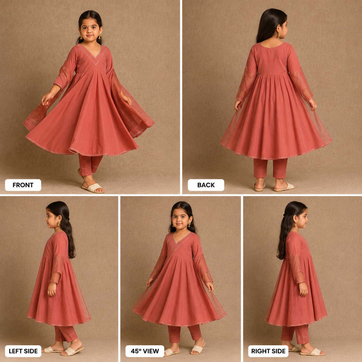 Pre Order : Dark Peach Anarkali with Dupatta
