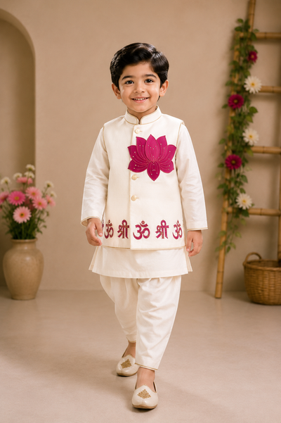Pre Order: Shree Om Lotus Kurta Set