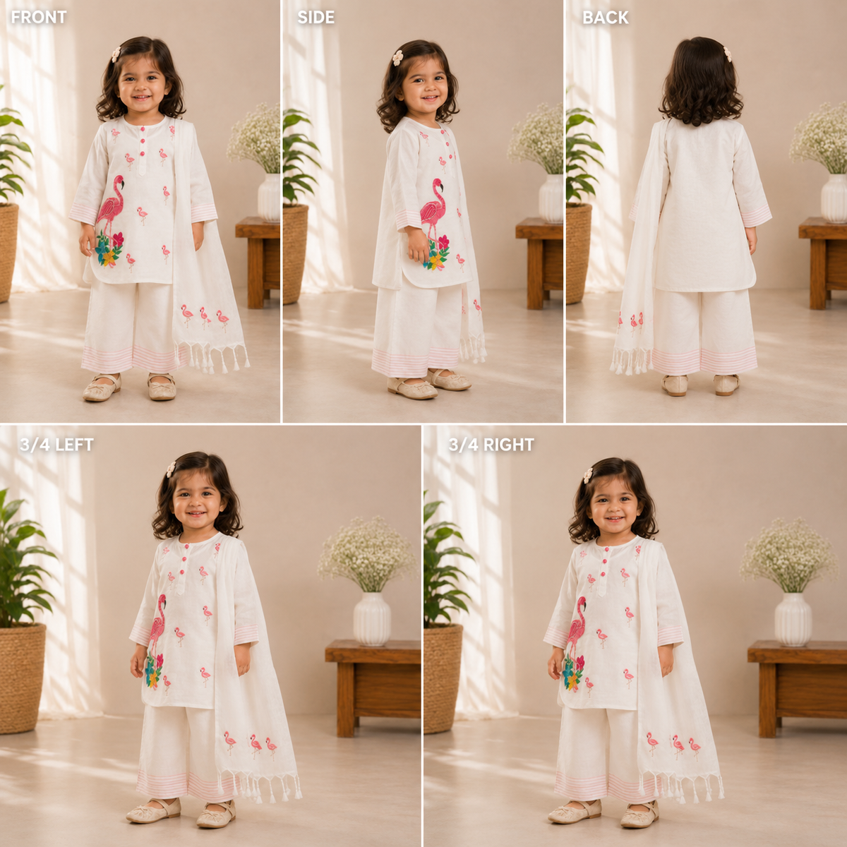 Pre Order: Flamin-Glow Ivory Salwar Set
