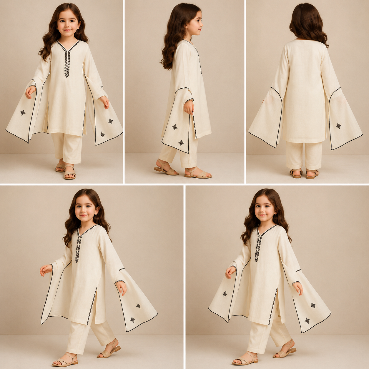 Pre Order: White Kurti Suit Set