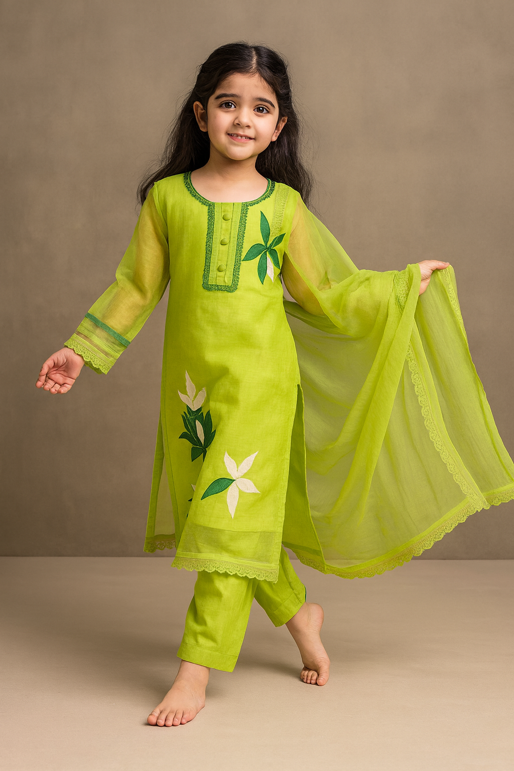 Pre Order: Green Kurti Suit Set