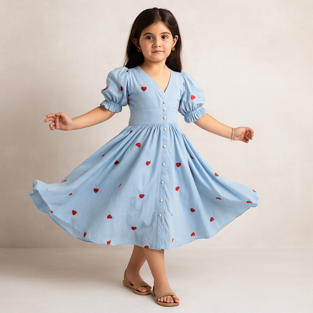 Pre Order:Blue Cotton Dress