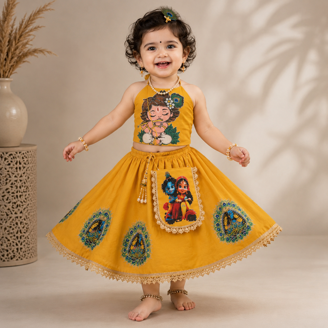 Pre Order : Radha Madhav Kesari Lehenga
