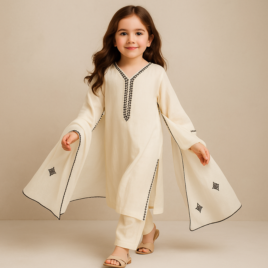 Pre Order: White Kurti Suit Set