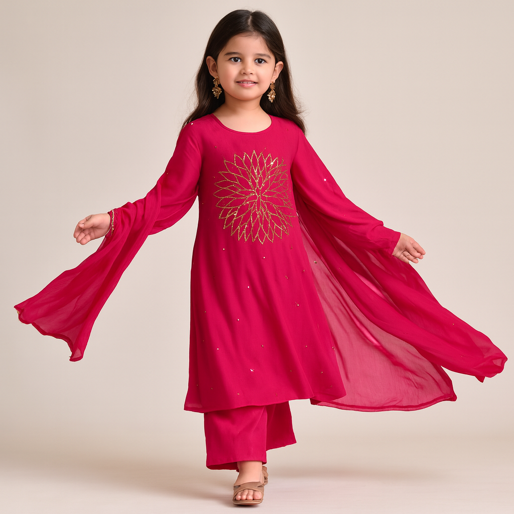 Pre Order: Hot Pink Kurta Suit Set