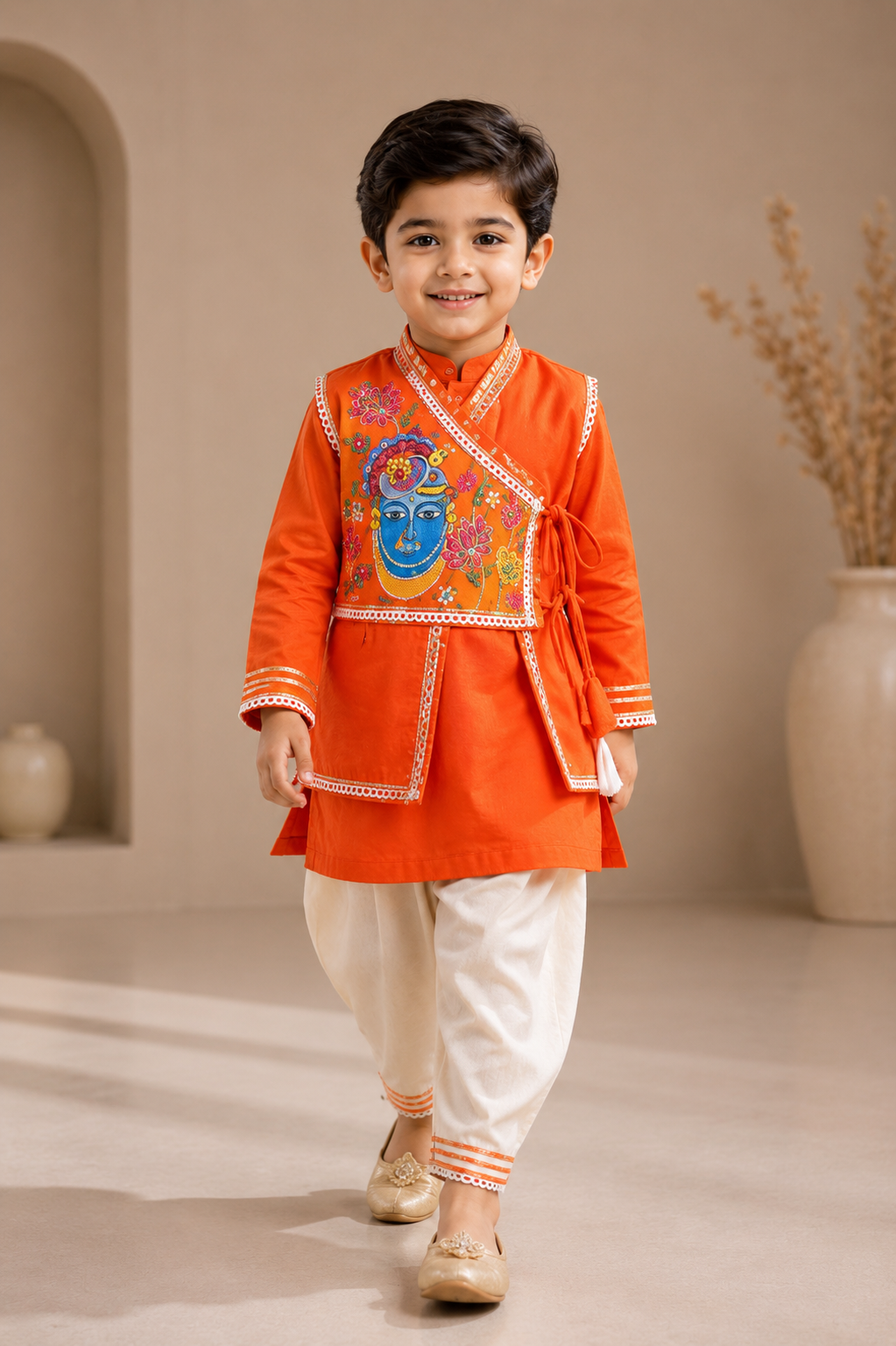 Pre Order: Kanha Kesariya Angrakha Set