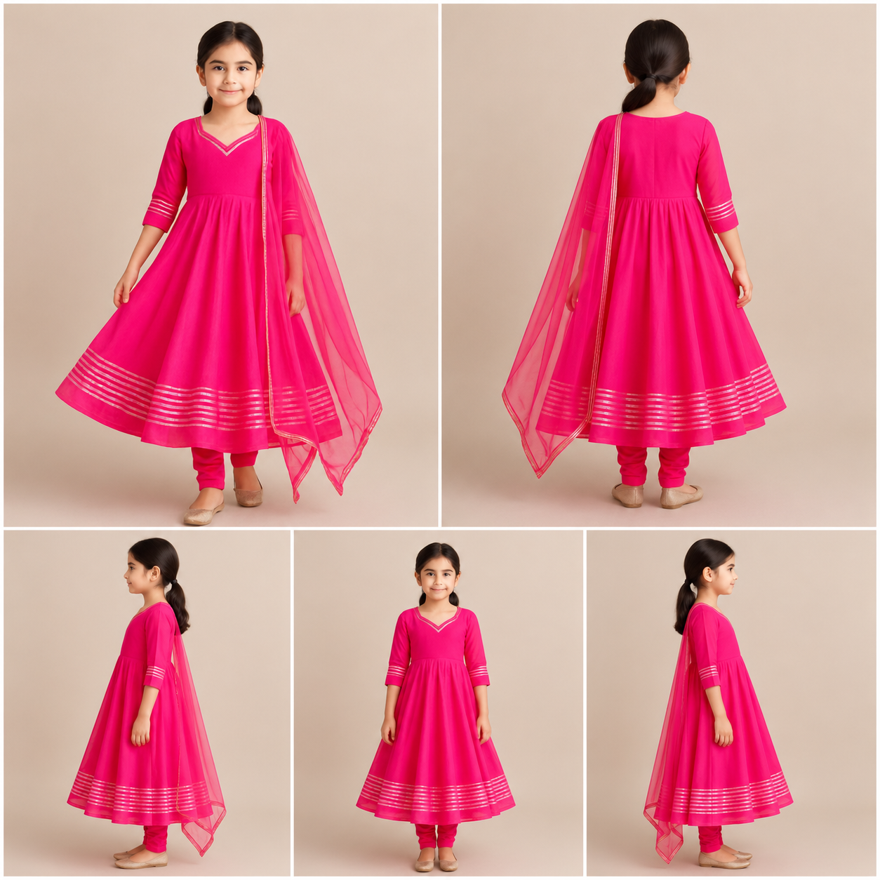 Pre Order: Anarkali with Dupatta Gota Detailing