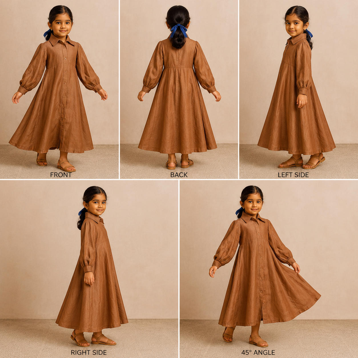 Pre Order: Brown Cotton Dress