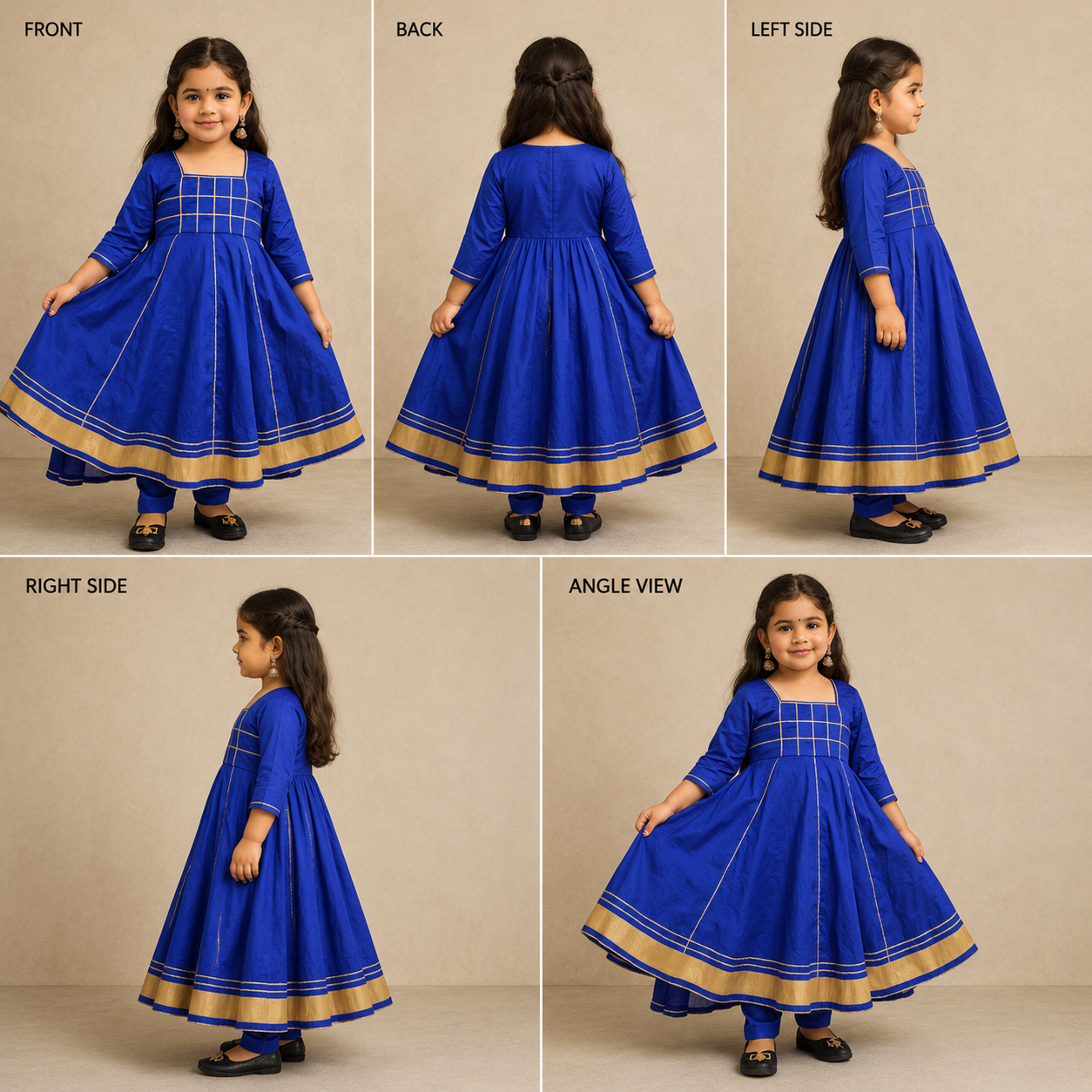 Pre Order: Sahar Royal Blue Silk Anarkali Set