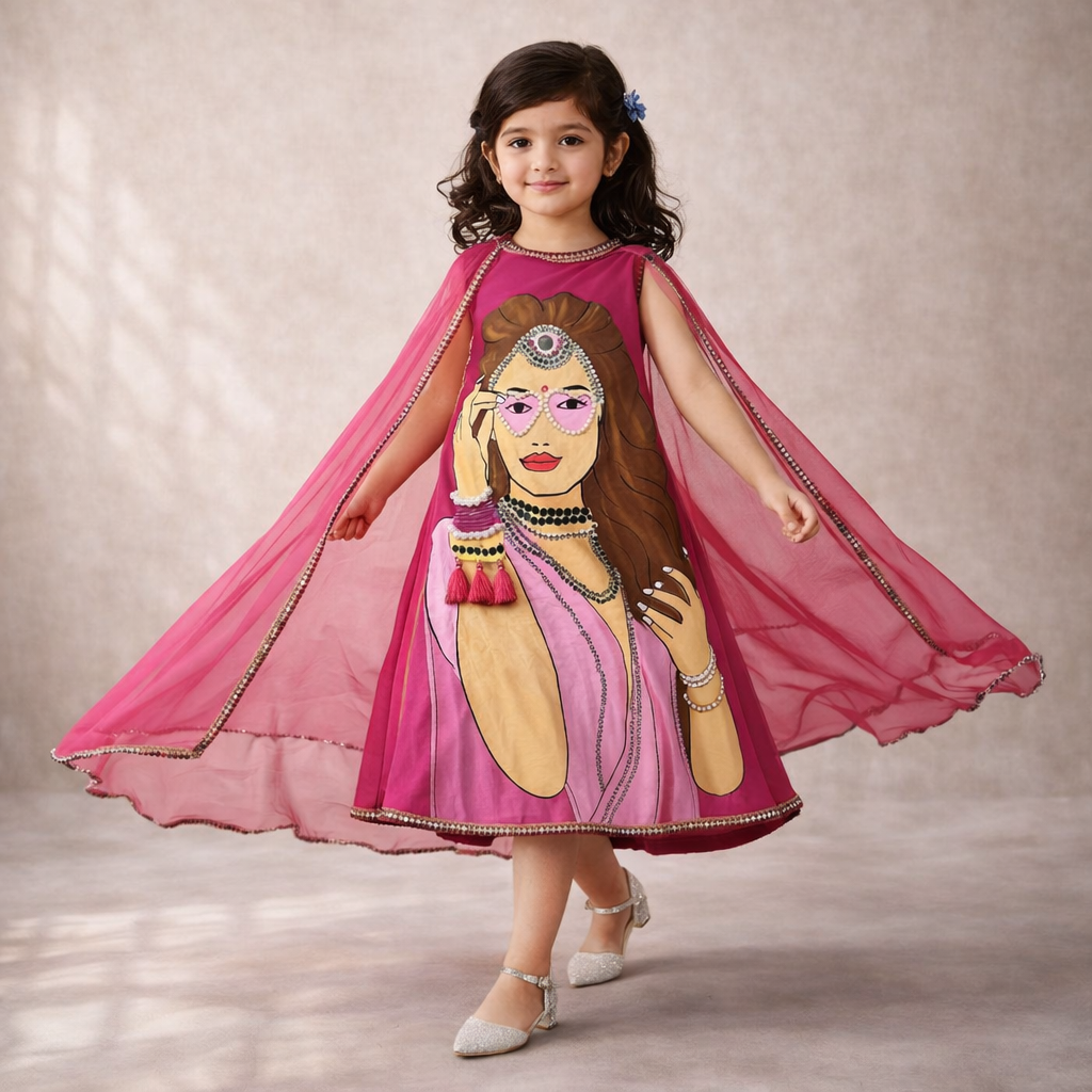 Pre Order:Rani Roop Cape Dress