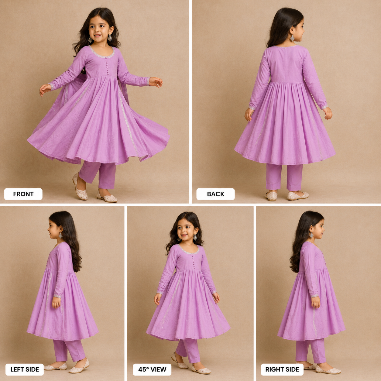 Pre Order: pastel Purple Anarkali with Dupatta