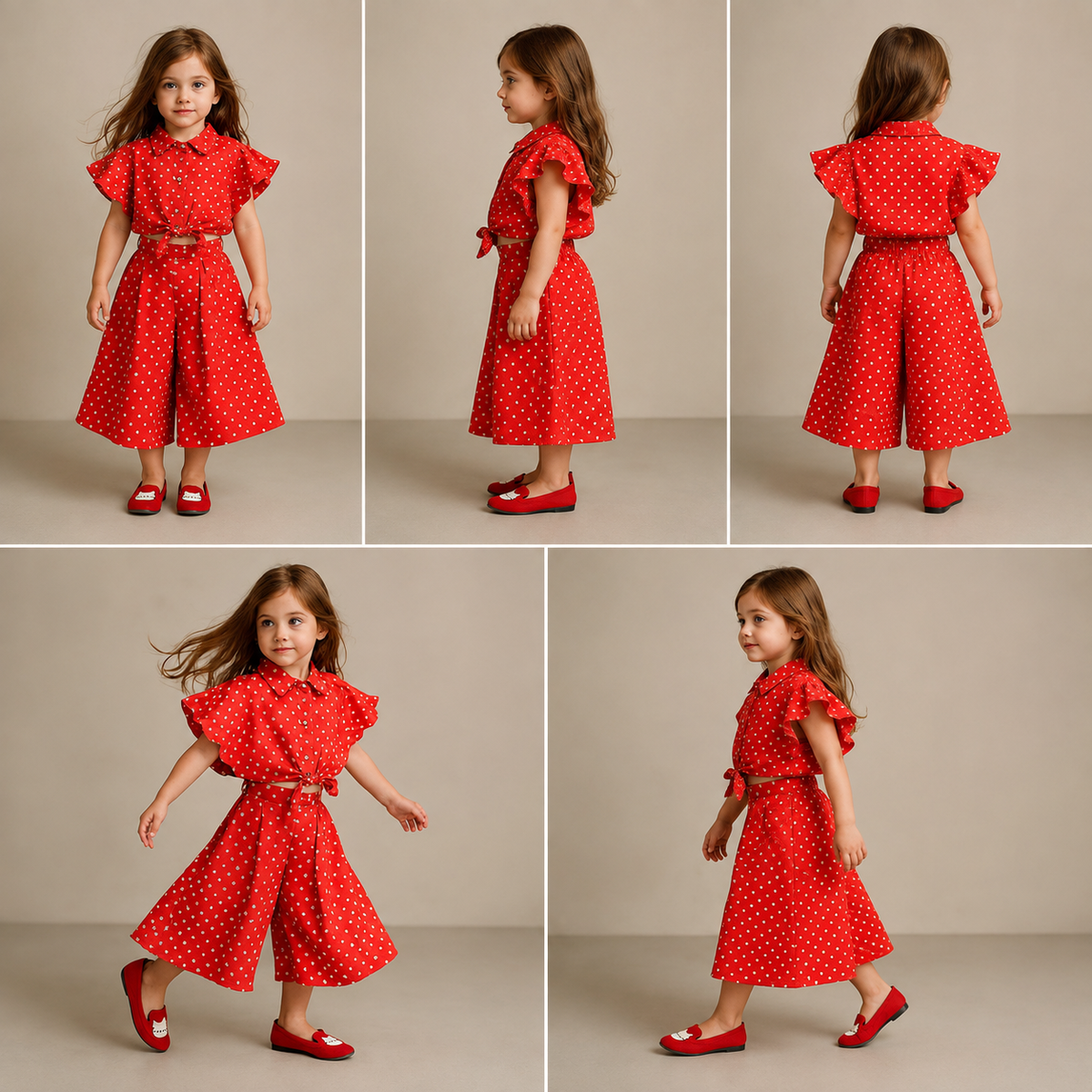 Pre Order: Red Bandhani Stylish Top With Palazzo