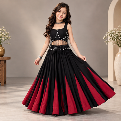 Pre Order : Noir Ruby Lehenga