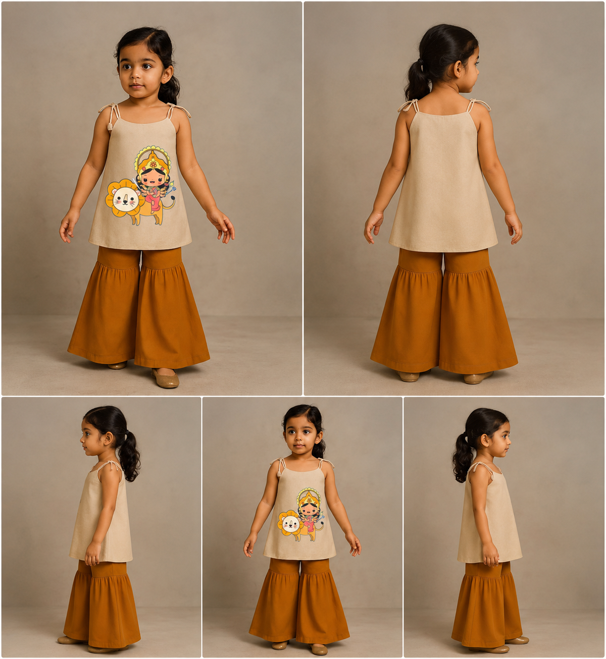 Pre Order: Goddess Durga Top With Palazzo