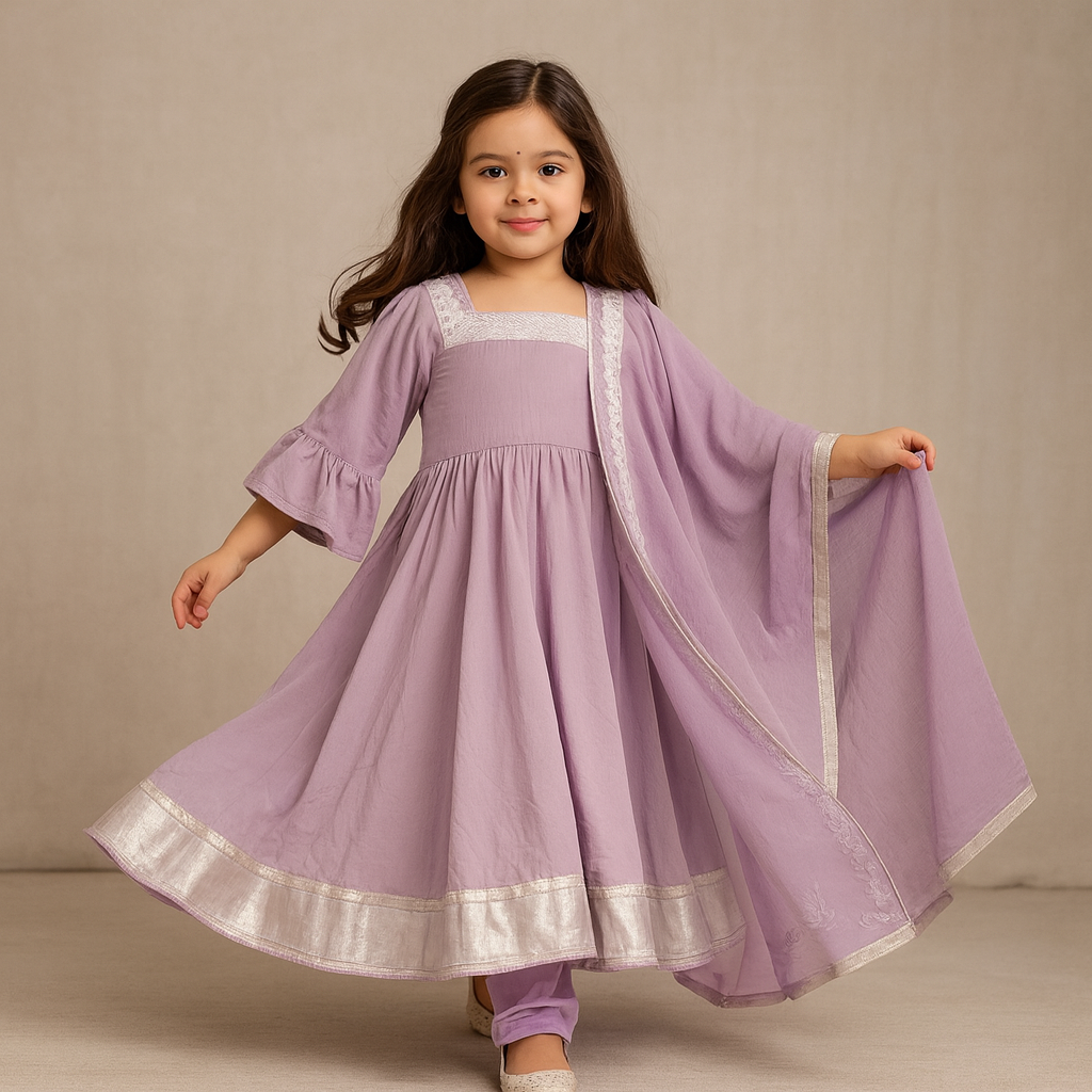 Pre Order: Onion Pink Velvet Anarkali Suit Set