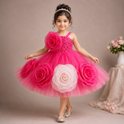 Pre Order: Rosé Bloom Party Dress