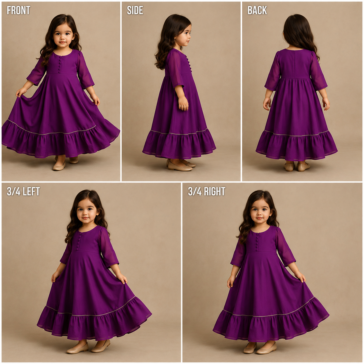 Pre Order:Purple Georgette Anarkali Suit Set