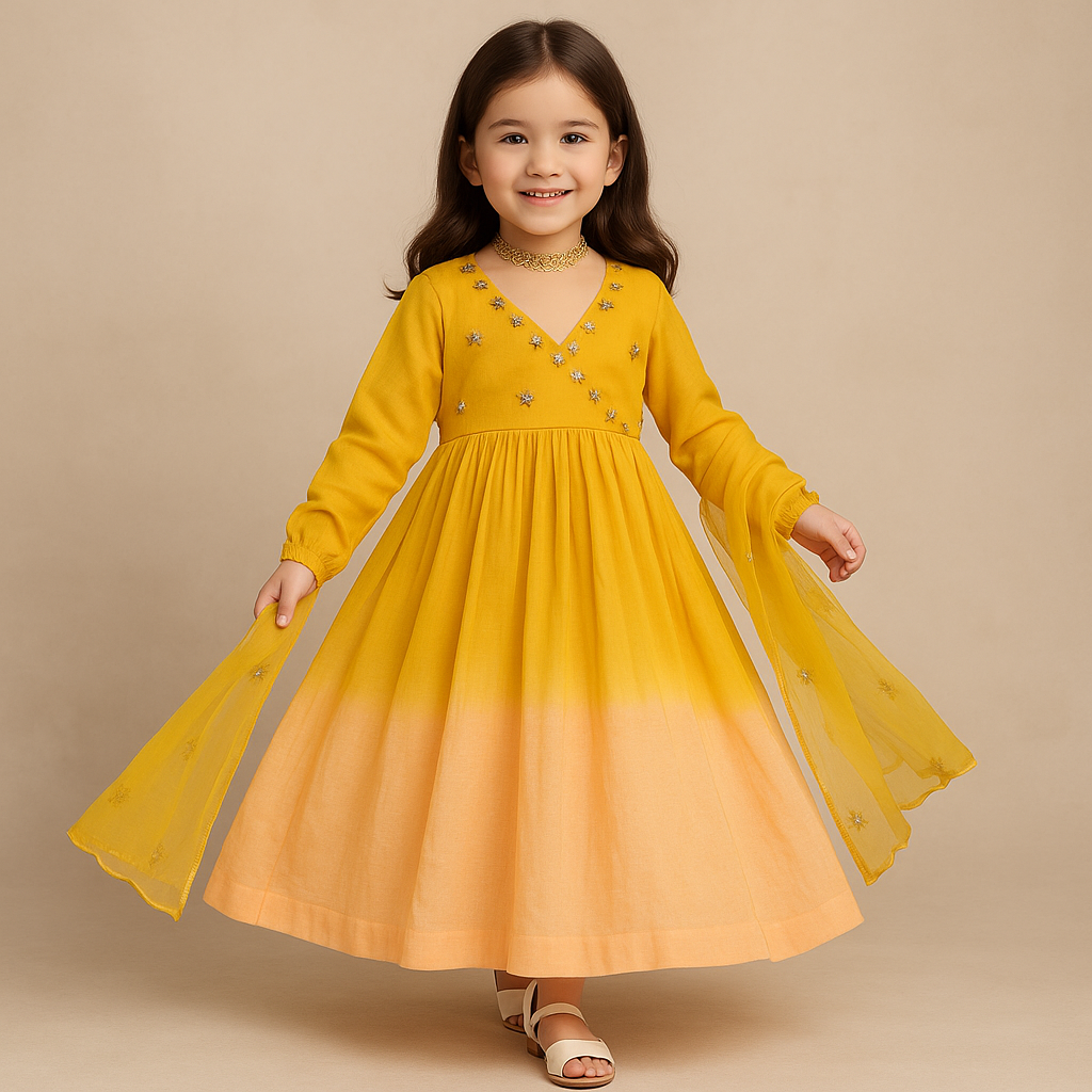 Pre Order: Ombre Anarkali Suit Set