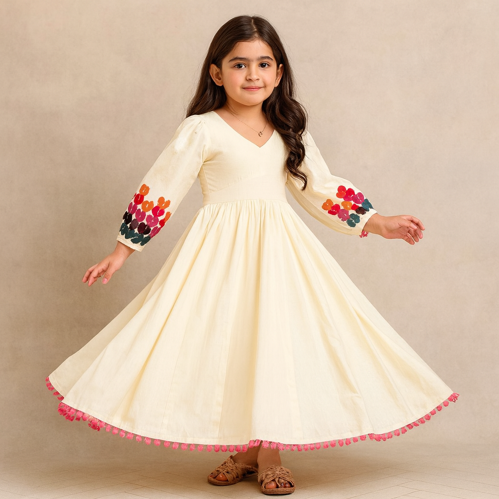 Pre Order: Off White Cotton Dress
