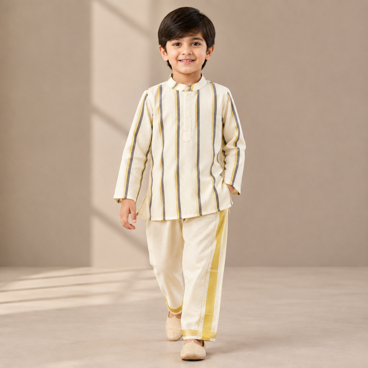 Pre Order: Regal Stripes Kurta Set