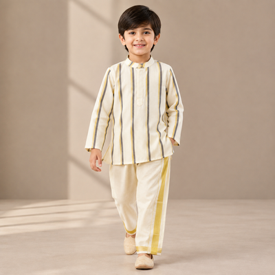 Pre Order: Regal Stripes Kurta Set