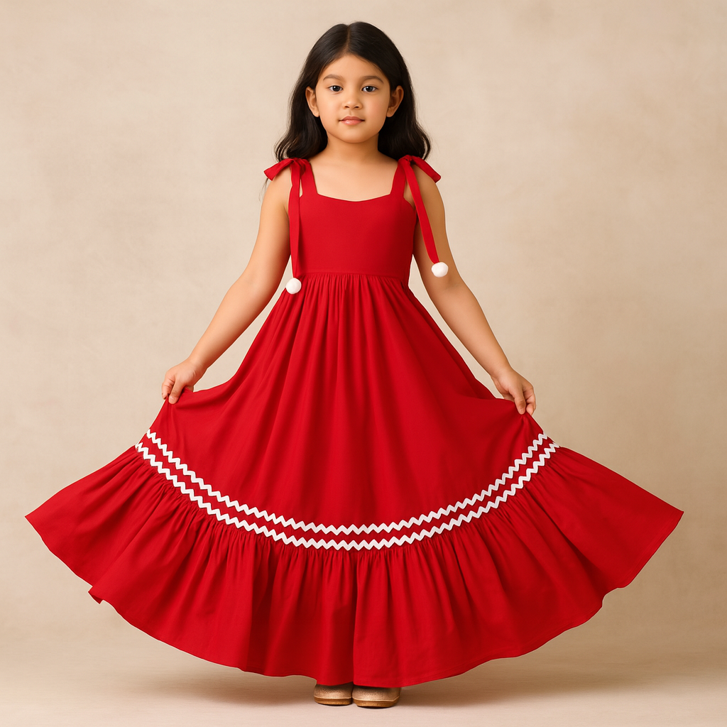 Pre Order:Red Dress Lace Detailing